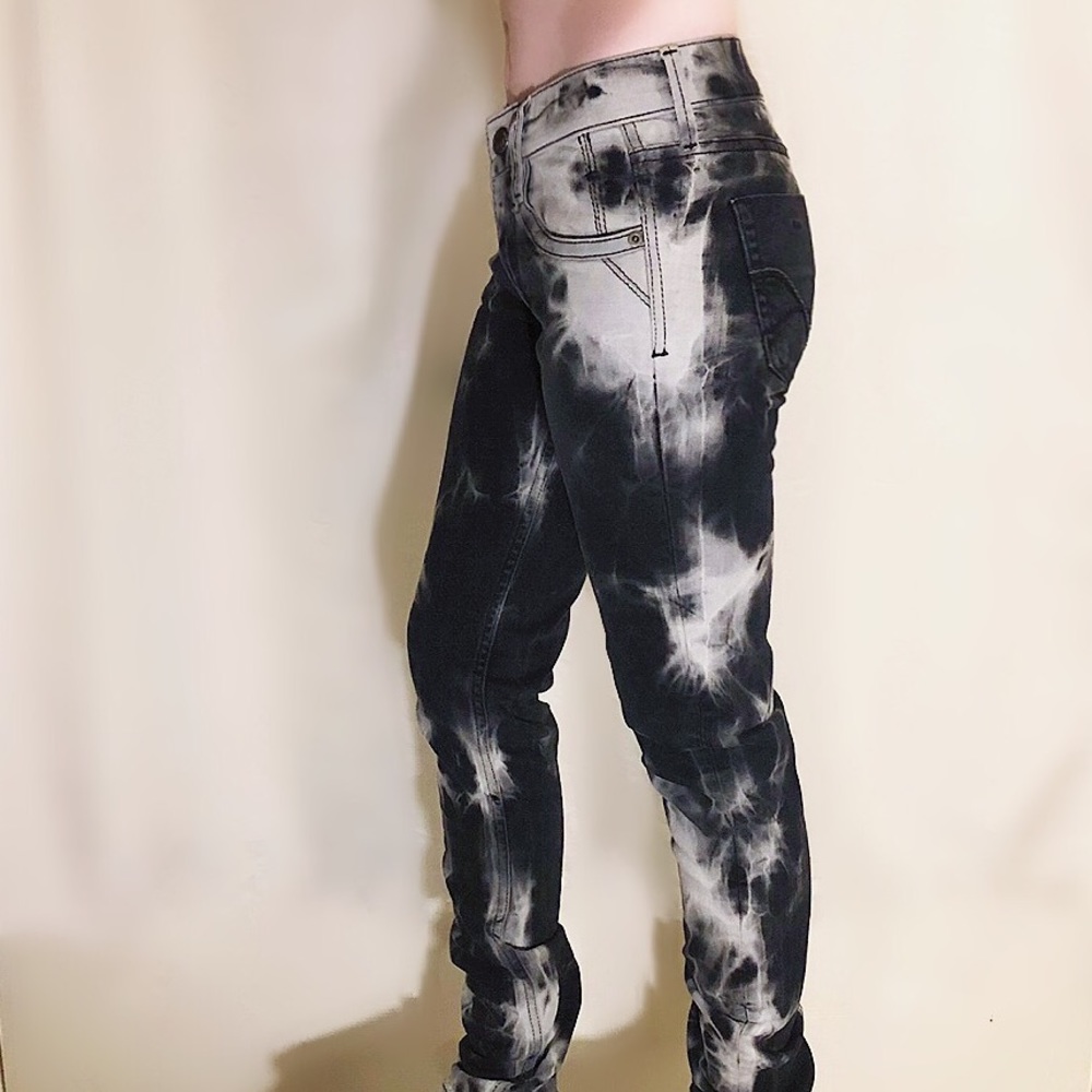 French Connection denim tie dye skinny jeans